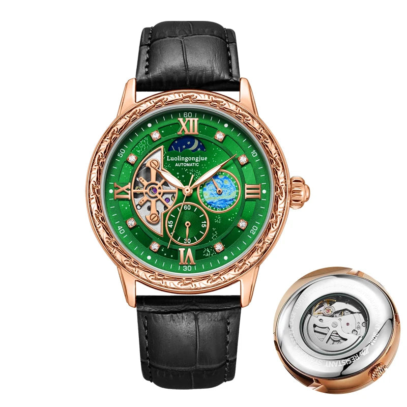Luxurious Men's Automatic Mechanical Watch, with a Skeleton Design, Stylish
