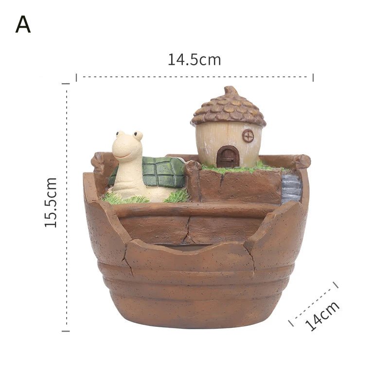 Creative Farmhouse Planter Decorative Flower Pot for Succulents Fairy Garden Desktop Container Zen Ornament Home Decoration - Buy That Thang