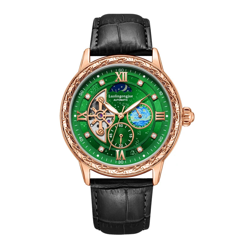 Luxurious Men's Automatic Mechanical Watch, with a Skeleton Design, Stylish