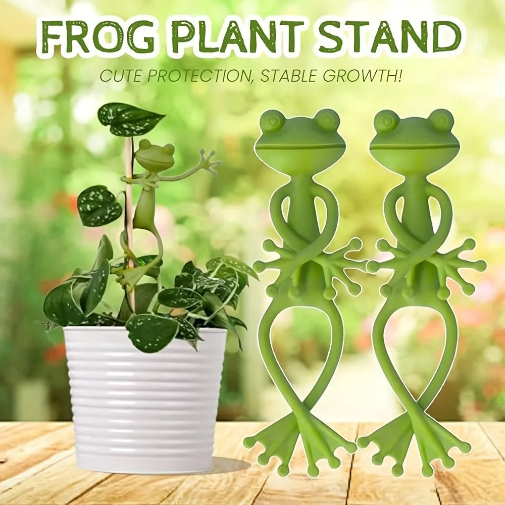 Green Frog Planter Pots - 12 PCS, Durable Plastic Planters for Indoor/Outdoor Small Plants. Whimsical Decor & Practical Support! - Buy That Thang