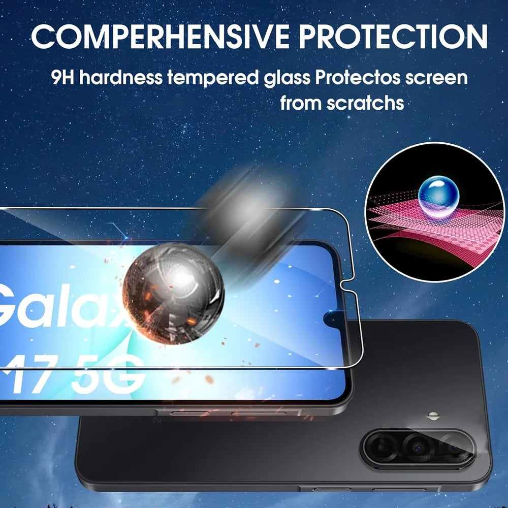 Tempered Glass For Samsung A16 A17 A26 A27 A36 A37 A56 A57 Screen Protector Galaxy A55 A35 A15 A25 A24 Film A51 A52 A53 A54