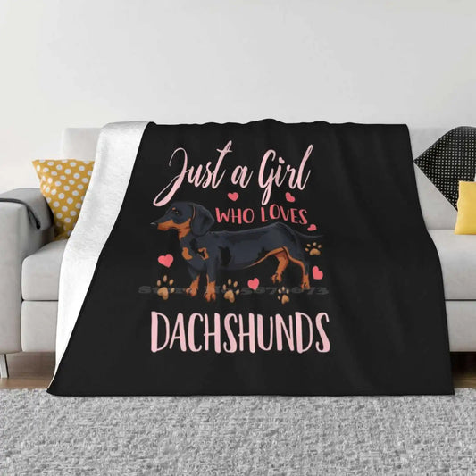 Just A Girl Who Loves Dachshunds Dog Lover Fashion Soft Warm Flannel Blanket Just A Girl Dog Mom Dachshund Lover Dachshund Mom
