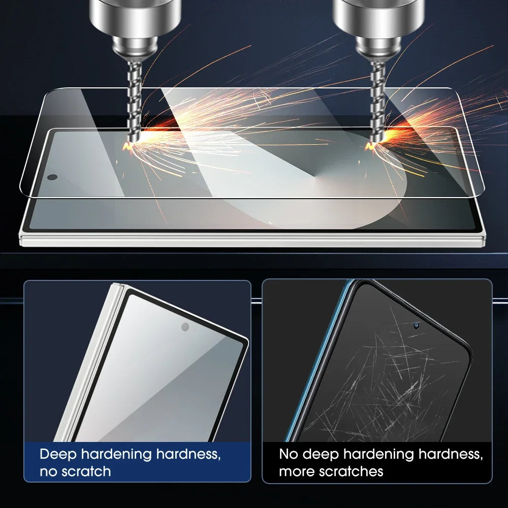 Screen Protector For Samsung Galaxy Z Fold 6 5 4 3 Anti-Scratch Tempered Glass Protective Film For ZFold6 Zfold5 ZFold4 ZFold3