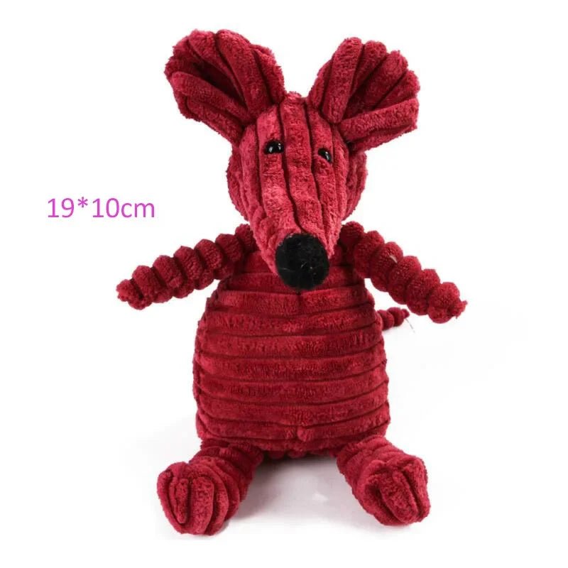 Plush Dog Toy Animals Shape Bite Resistant Squeaky Toys Corduroy Dog Toys for Small Large Dogs Puppy Pets Training Accessories - Buy That Thang
