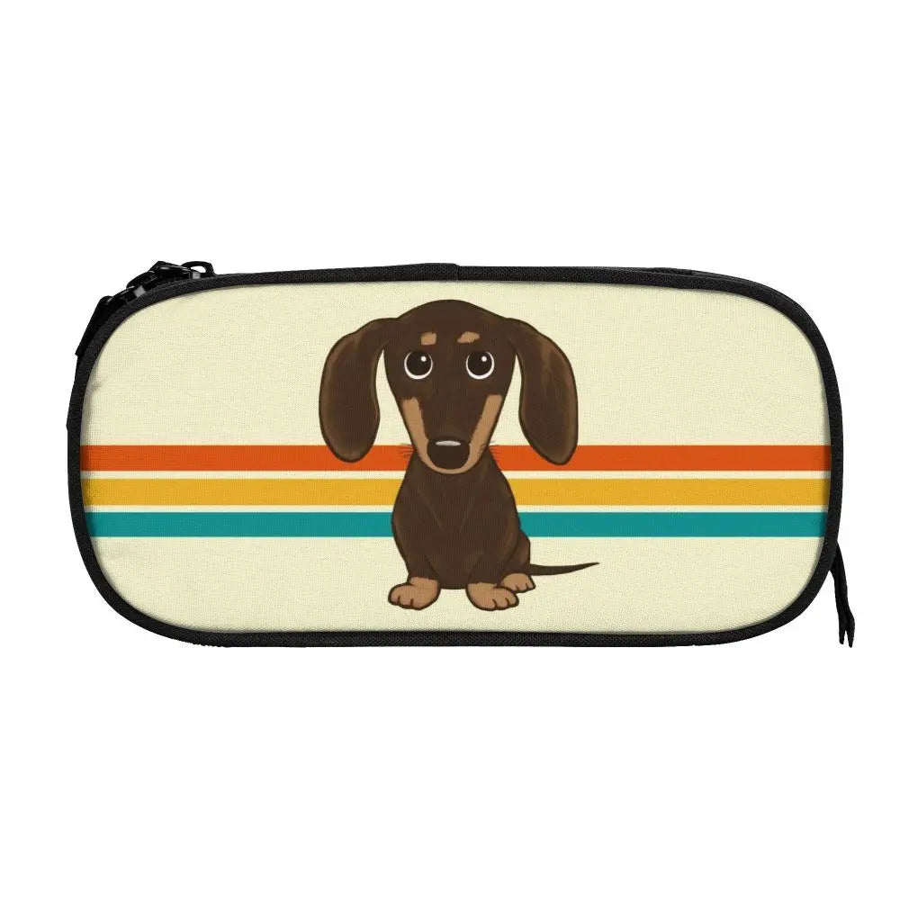 Custom Cute Dachshund Dog Cute Pencil Case Girls Boys Large Capacity Puppy Pet Pencil Pouch School Accessories