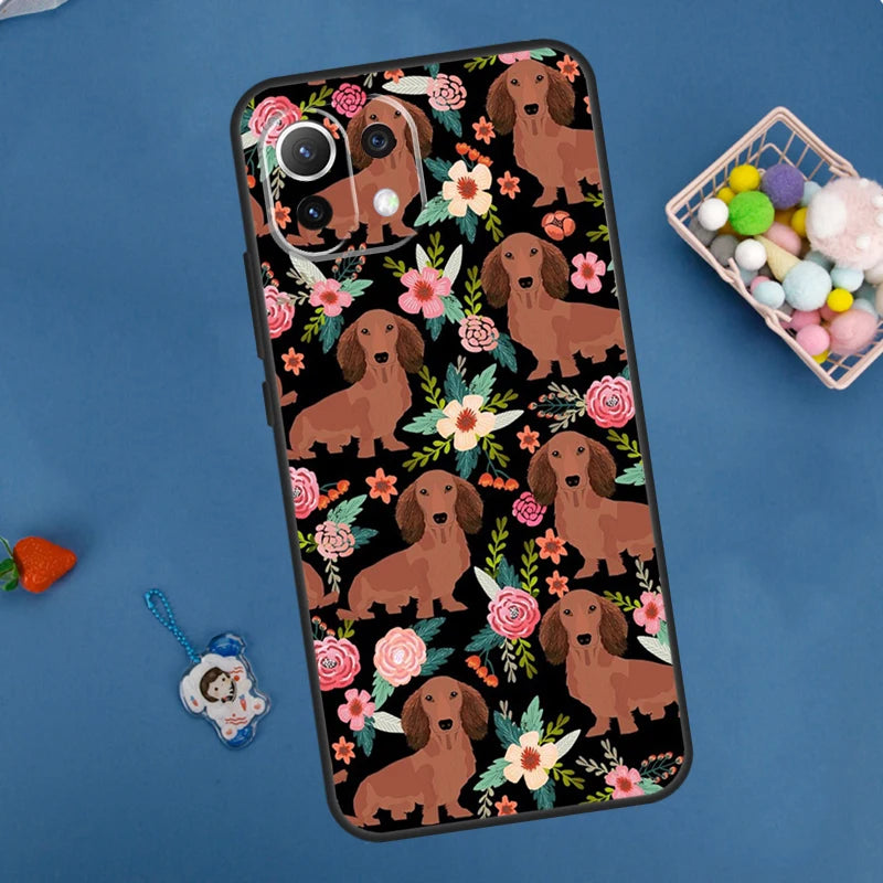 Cartoon Dachshund Dog Case For Xiaomi 14 13 15 Ultra 11T 12T 13T 14T Pro POCO X7 Pro X3 X5 F5 F6 M6 X6 Pro Cover