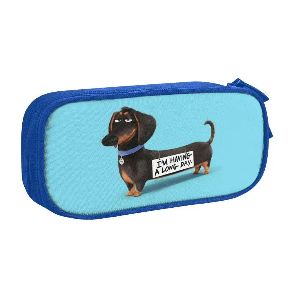 Custom Cute Dachshund Dog Cute Pencil Case Girls Boys Large Capacity Puppy Pet Pencil Pouch School Accessories