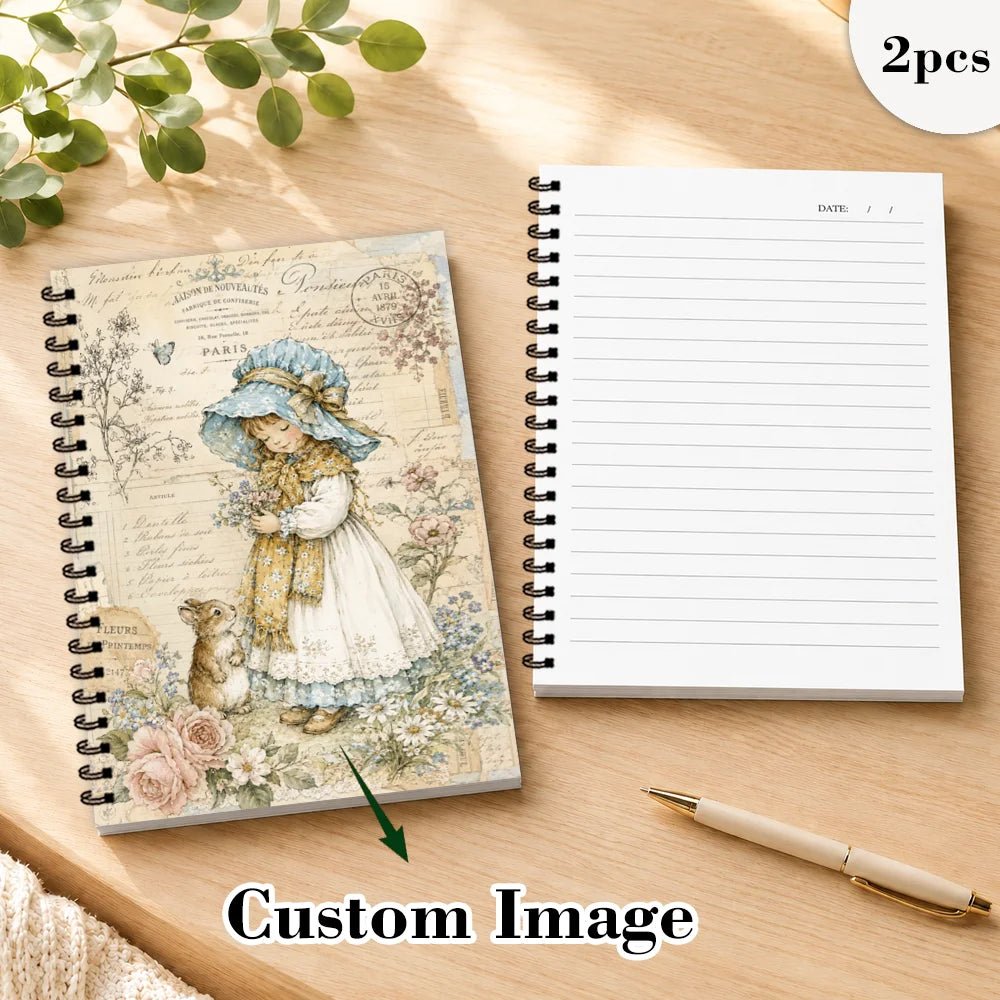 1pc/2pcs, custom Picture notebook, DIY , 50 sheets, suitable for travel and journaling, notebook/diary/spiral notebook. - Buy That Thang