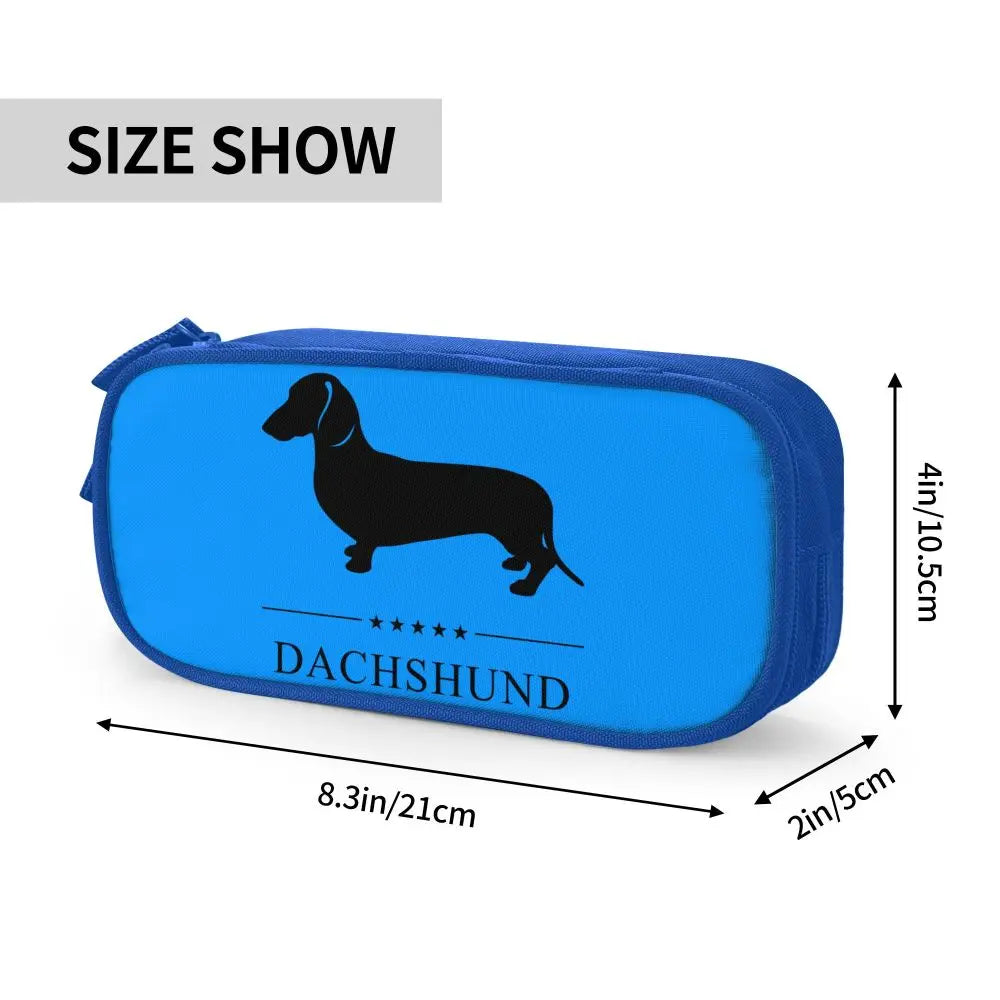 Custom Cute Dachshund Dog Cute Pencil Case Girls Boys Large Capacity Puppy Pet Pencil Pouch School Accessories