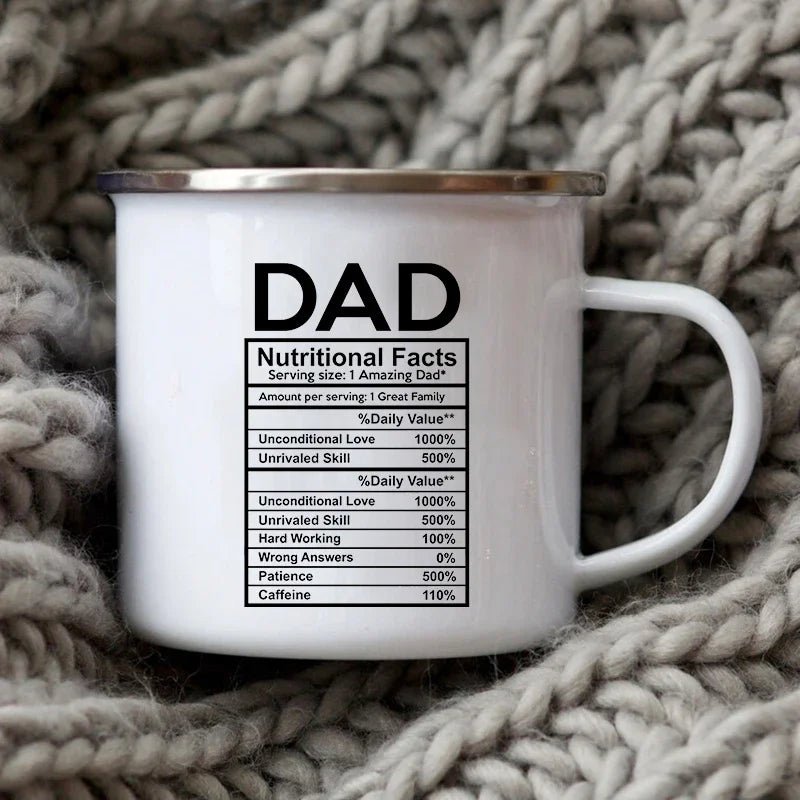 Dad Nutritional Facts Coffee Mug Enamel Cup - Buy That Thang