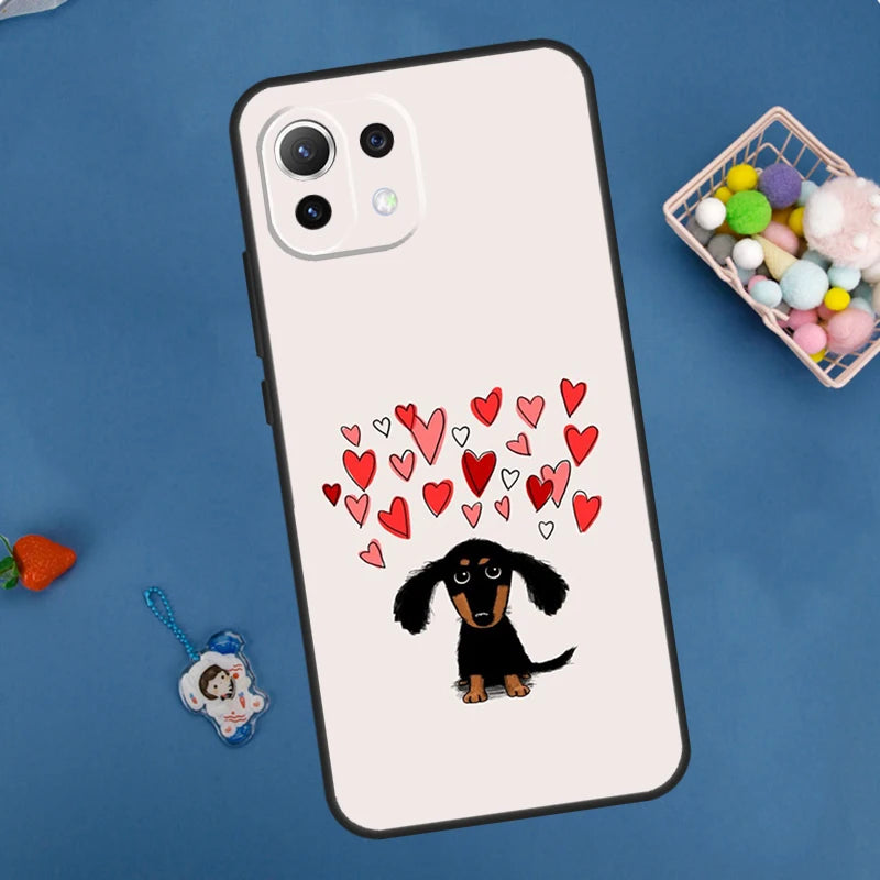 Cartoon Dachshund Dog Case For Xiaomi 14 13 15 Ultra 11T 12T 13T 14T Pro POCO X7 Pro X3 X5 F5 F6 M6 X6 Pro Cover