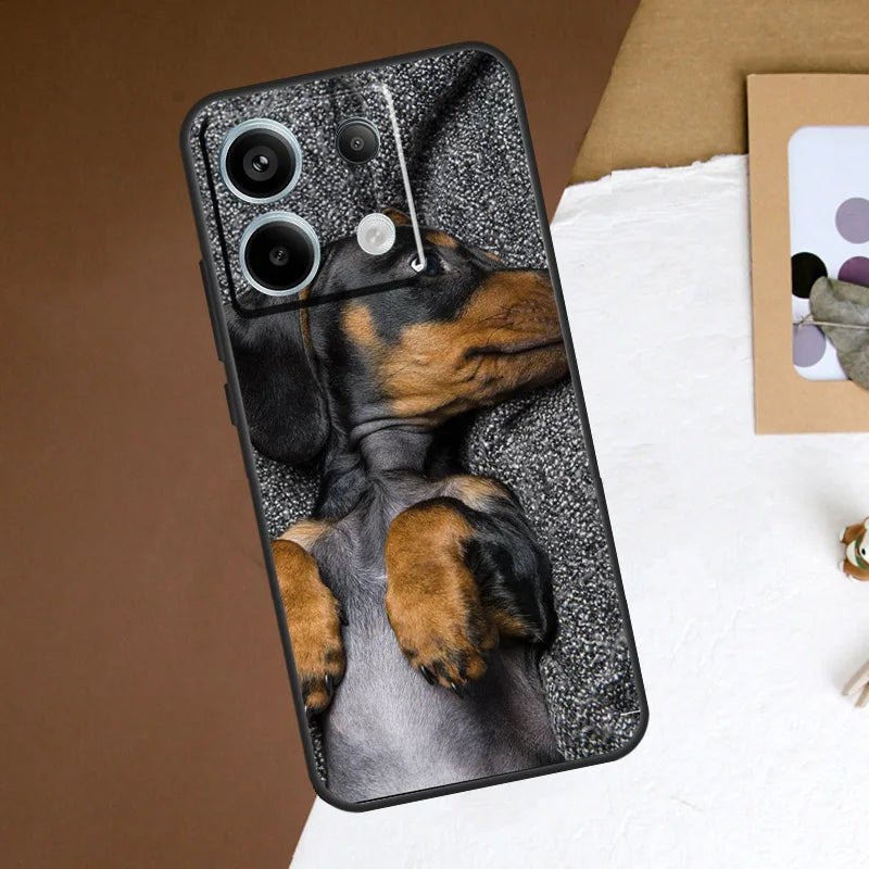 Cute Dachshund Teckel Dackel Dog Case For Redmi Note 13 Pro Plus 9 10 11 12 Pro 9S 10S 11S 12S Cover For Redmi 12 C 10C 13C