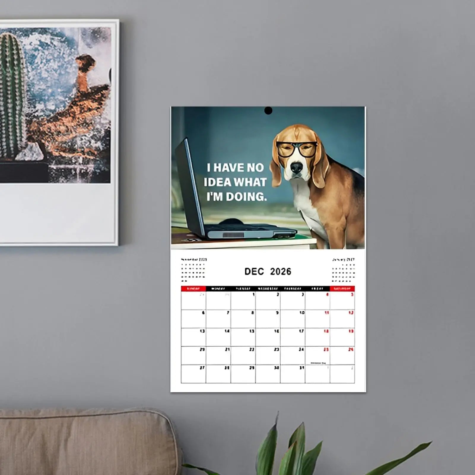 Dog Calendar Funny Puppy Photo Calendar Creative 2026 Working Dog Planner For Table Organizing Workplace Planning Friends School - Buy That Thang
