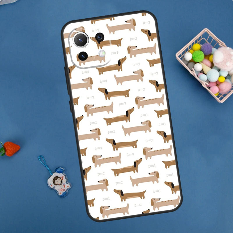 Cartoon Dachshund Dog Case For Xiaomi 14 13 15 Ultra 11T 12T 13T 14T Pro POCO X7 Pro X3 X5 F5 F6 M6 X6 Pro Cover
