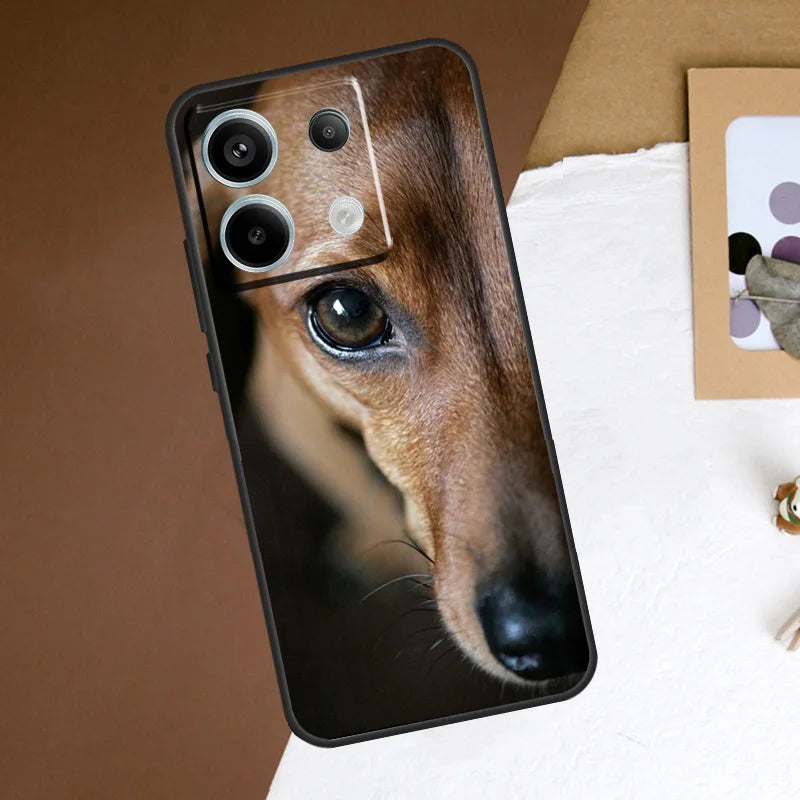 Cute Dachshund Teckel Dackel Dog Case For Redmi Note 13 Pro Plus 9 10 11 12 Pro 9S 10S 11S 12S Cover For Redmi 12 C 10C 13C