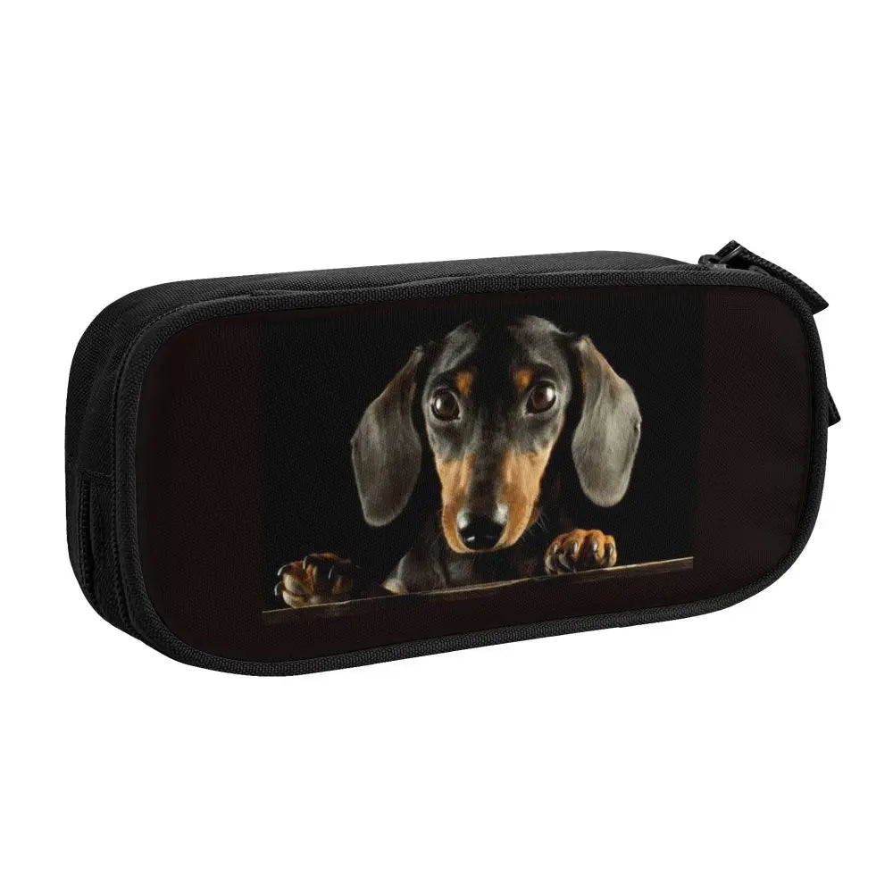 Custom Cute Dachshund Dog Cute Pencil Case Girls Boys Large Capacity Puppy Pet Pencil Pouch School Accessories
