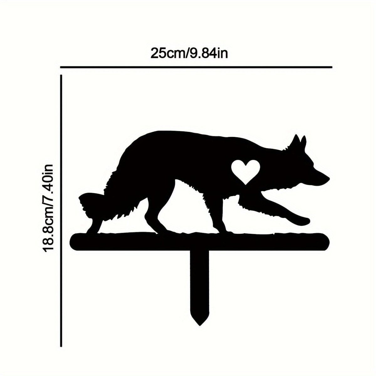 Iron Art Wolf Dog Silhouette Garden Stake: A Pet Commemorative for Outdoor Decoration - Buy That Thang