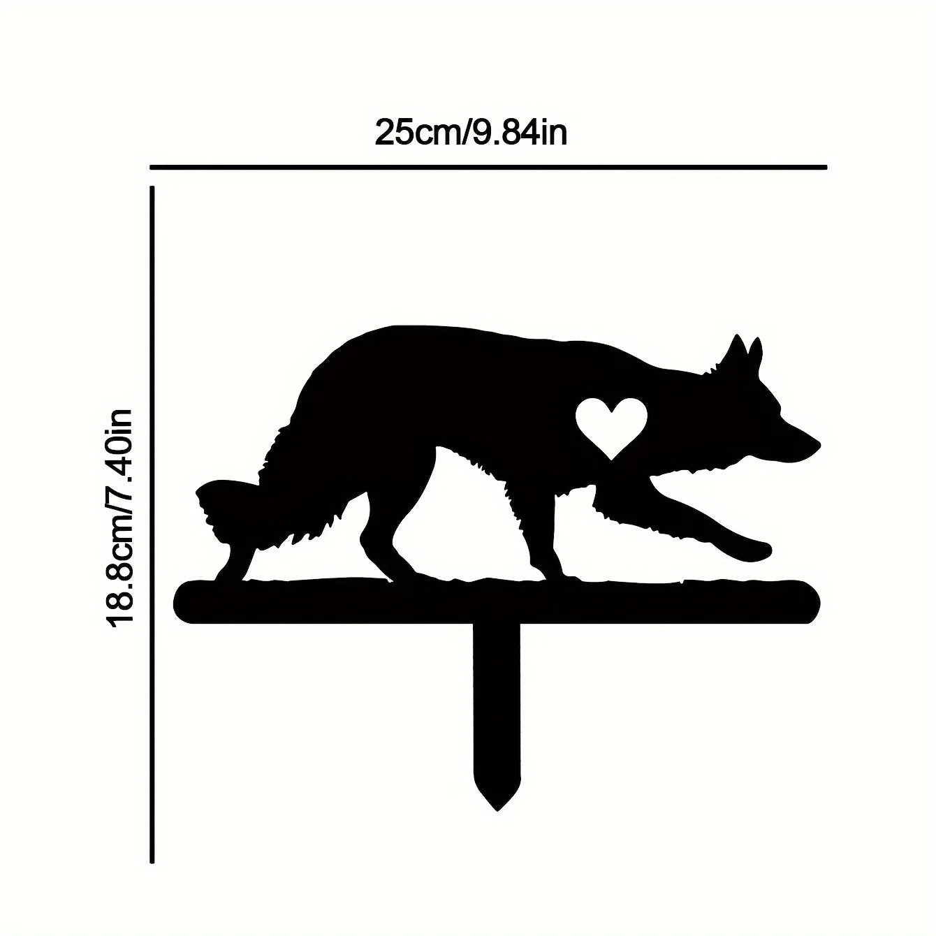 Iron Art Wolf Dog Silhouette Garden Stake: A Pet Commemorative for Outdoor Decoration - Buy That Thang