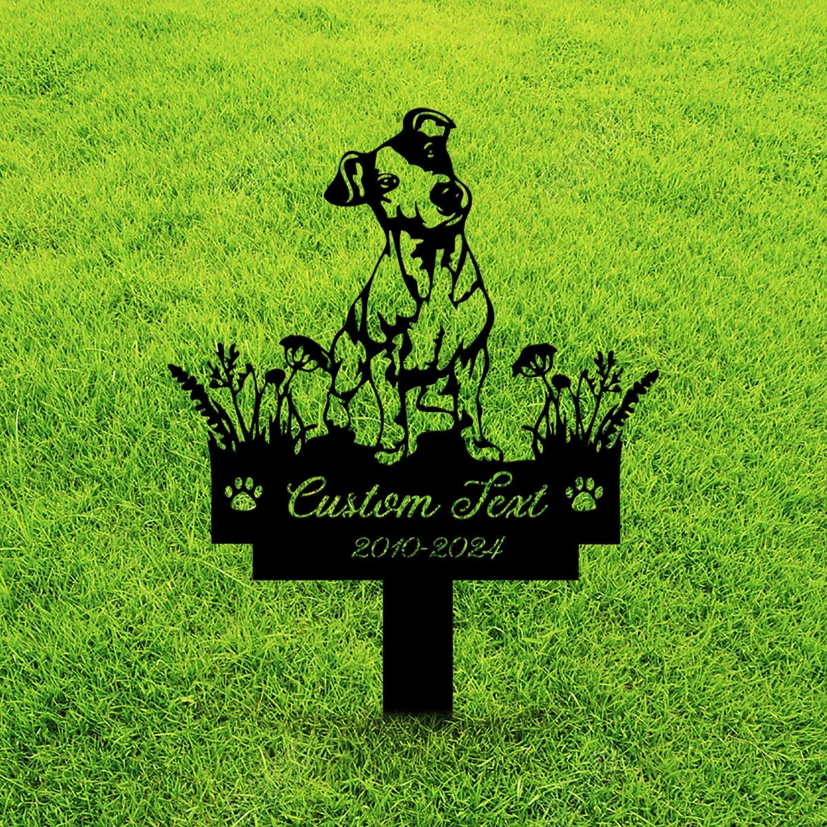 Custom Jack Russell Terrier Dog Memorial Stake, Dog Stake Metal Sign, Personalized Pet Outdoor Stake, Animal Garden Stake - Buy That Thang