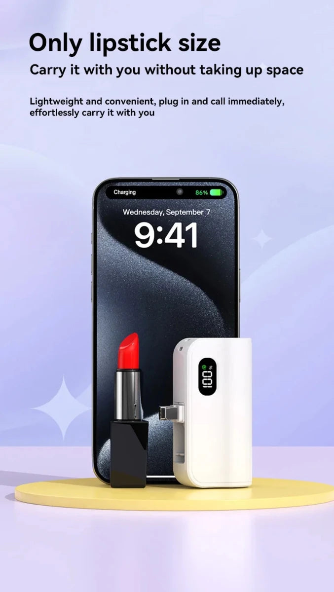 50000mAh Mini Capsule High Capacity Power Bank Portable Wireless Fast Charging External Battery for iPhone Xiaomi Huawei Samsung - Buy That Thang