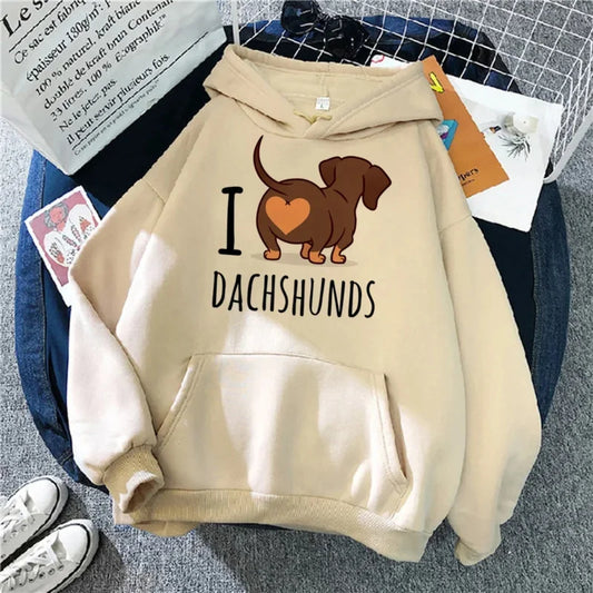 Dachshund hoodies women funny anime Korean style 2023 Hooded Shirt clothing women gothic sweatshirts