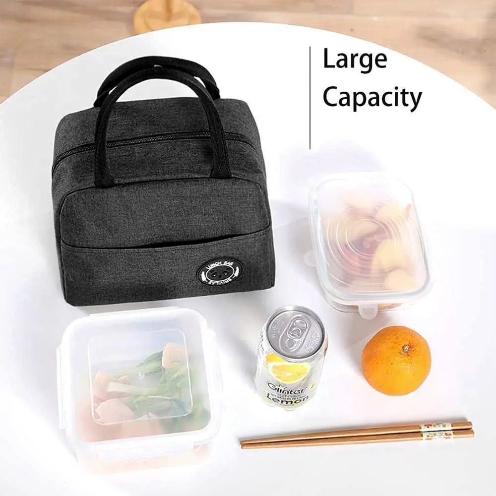 Lunch Bag Cooler Tote Portable Insulated Thermal Canvas Bag Food Picnic Unisex Travel Lunchbox Organizer Bags Gold Letter Print - Buy That Thang