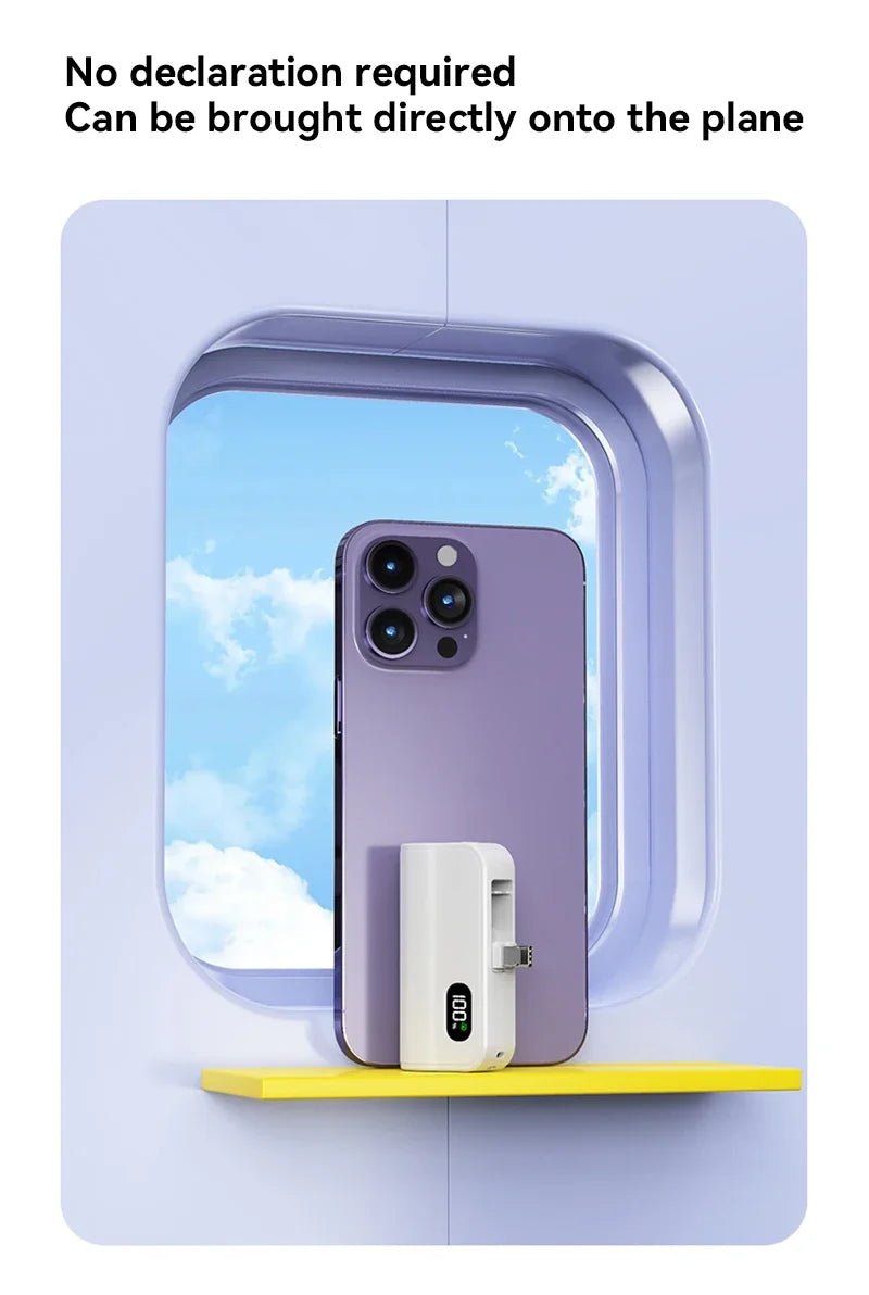 50000mAh Mini Capsule High Capacity Power Bank Portable Wireless Fast Charging External Battery for iPhone Xiaomi Huawei Samsung - Buy That Thang