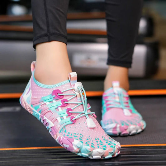 Women Quick Dry Water Shoes Breathable Barefoot Beach Aqua Shoes, Non Slip Five Fingers Swim Surfing Diving Footwear, Light Outdoor Hiking River Walking Wetsuit Sneakers - Buy That Thang