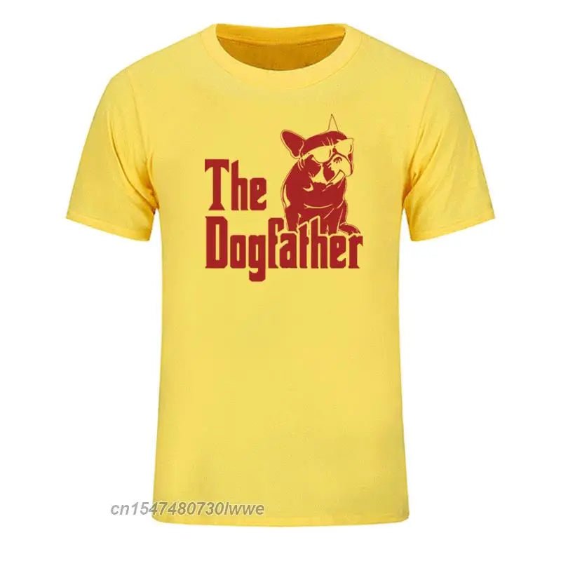 The Dogfather Dog Dad French Bulldog Funny T Shirts Men Cotton Harajuku Vintage - Buy That Thang