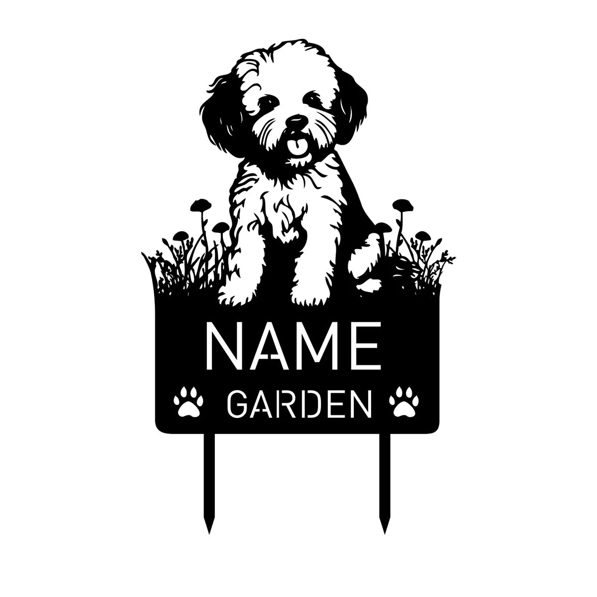 Custom Bichon Frise Dog Metal Memorial Garden Stake Personalized Pet Grave Marker Name Sign Remembrance Stake Decor Sympathy Dog - Buy That Thang