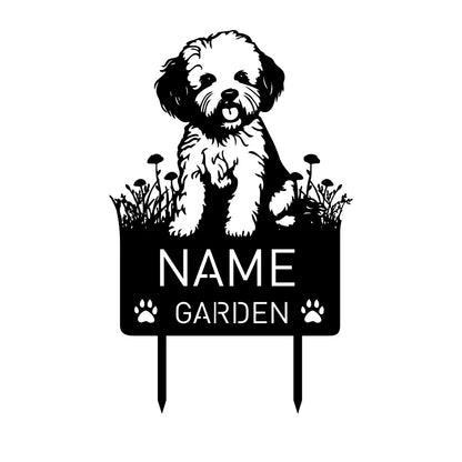 Custom Bichon Frise Dog Metal Memorial Garden Stake Personalized Pet Grave Marker Name Sign Remembrance Stake Decor Sympathy Dog - Buy That Thang