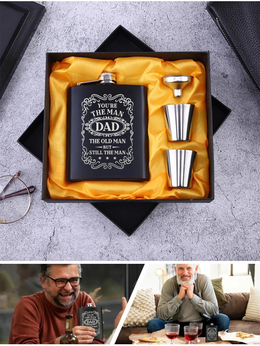 Gifts for Dad, Funny Hip Flask, Personalized Gifts Whisky Flask - Buy That Thang
