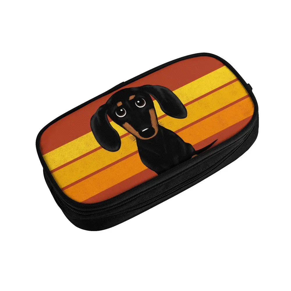Custom Cute Dachshund Dog Cute Pencil Case Girls Boys Large Capacity Puppy Pet Pencil Pouch School Accessories