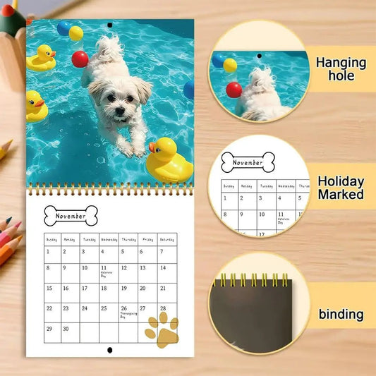 Gifts For Friends 2026 New Dogs Calendar Schedule Organizer Wall Calendar Decoration Funny Party Year Monthly Planner Agenda - Buy That Thang