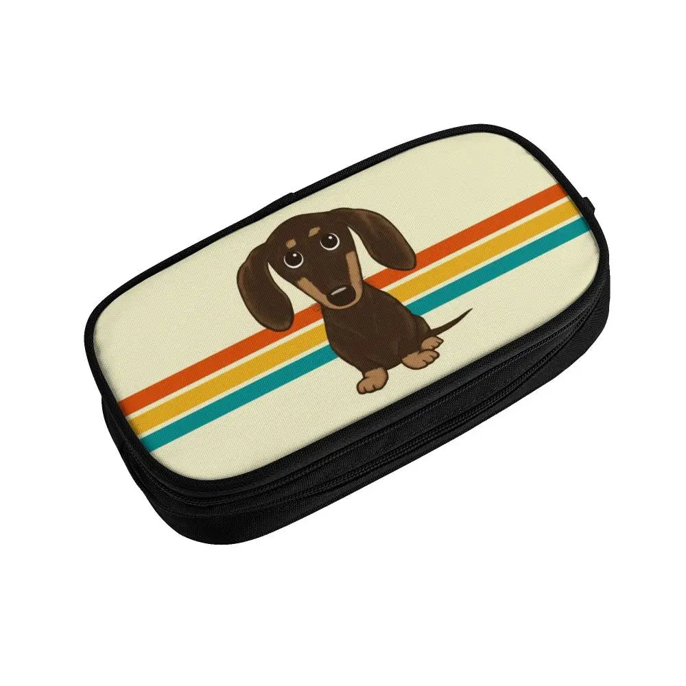 Custom Cute Dachshund Dog Cute Pencil Case Girls Boys Large Capacity Puppy Pet Pencil Pouch School Accessories