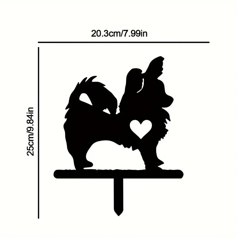 "Garden Outdoor Decoration: Pomeranian Stake" Create a beautiful look with this pet art. - Buy That Thang
