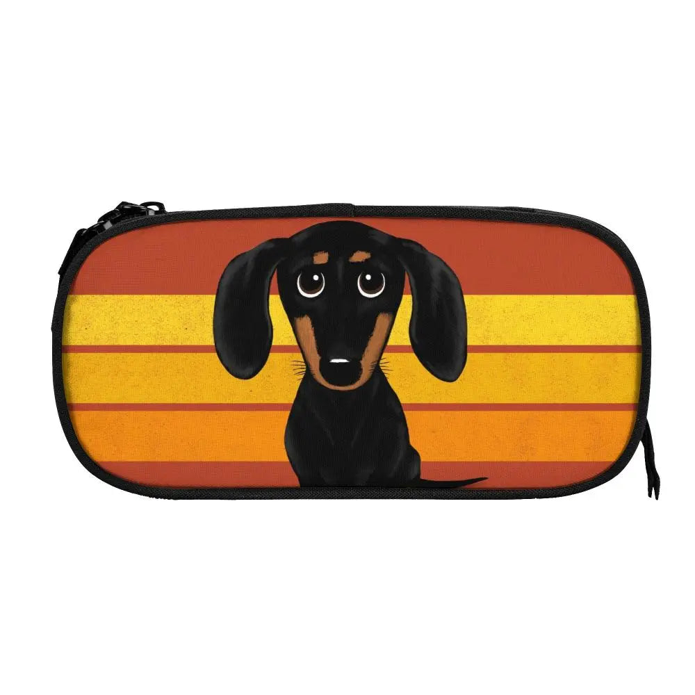 Custom Cute Dachshund Dog Cute Pencil Case Girls Boys Large Capacity Puppy Pet Pencil Pouch School Accessories