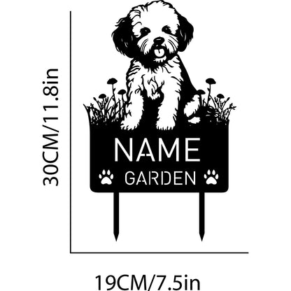Custom Bichon Frise Dog Metal Memorial Garden Stake Personalized Pet Grave Marker Name Sign Remembrance Stake Decor Sympathy Dog - Buy That Thang