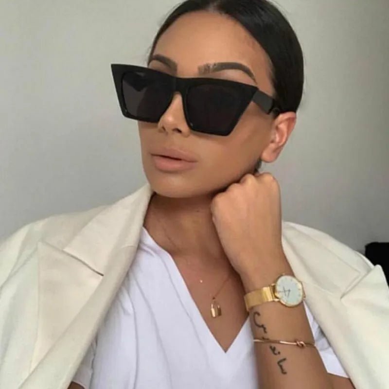 2020 Oversize Square Sunglasses Women Fashion Retro Gradient Sun Glasses Men Blue Big Black White Frame Vintage Eyewear UV400 - Buy That Thang