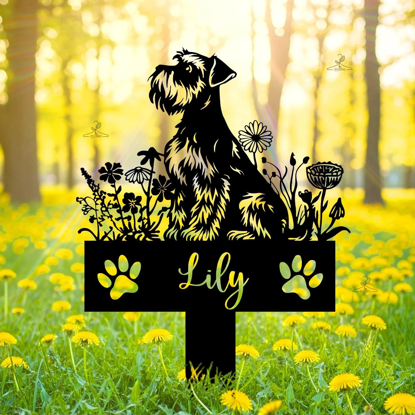 Custom Schnauzer Dog Memorial Sign Personalized Pet Loss Gift Outdoor Dog Remembrance Pet Loss Gift Remembrance Stake Dog Lover - Buy That Thang