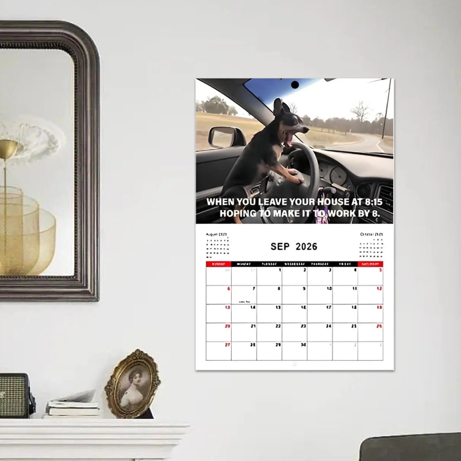 Dog Calendar Funny Puppy Photo Calendar Creative 2026 Working Dog Planner For Table Organizing Workplace Planning Friends School - Buy That Thang