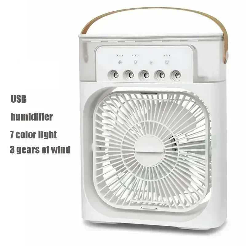 New 3 In 1 Fan AIr Conditioner Household Mini Air Cooler LED Night Light Portable Humidifier