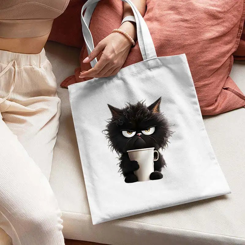 2PC Cute Kitten Cat Pattern Printed Women Shoulder Bag Kawaii Shopper Shopping Canvas Bag Fashion Girl Handbags Shoulder Bag - Buy That Thang