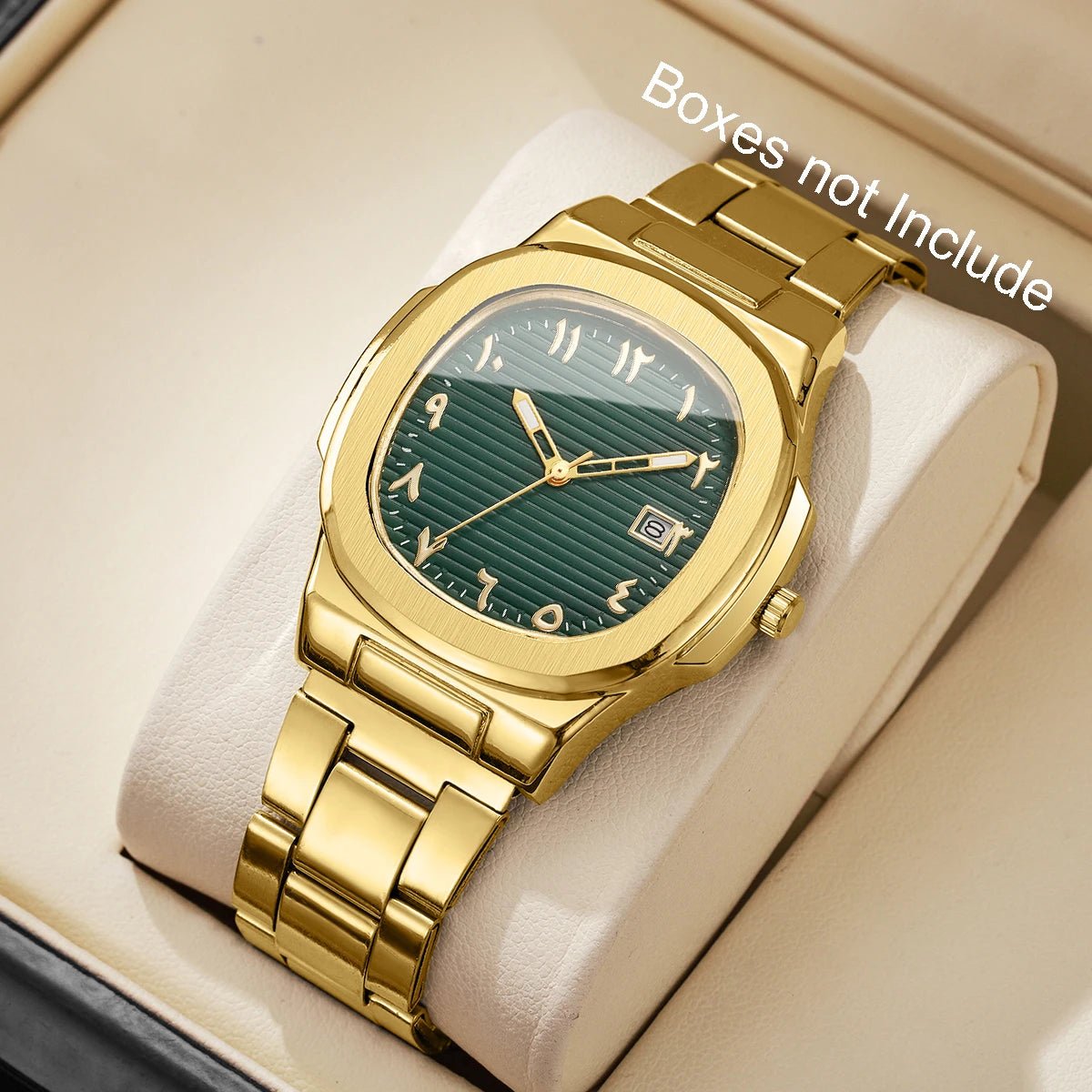 Luxury Men Business Watches Fashion Square Dial Stainless Steel Strap Quartz Watch with Calendar For Mens Clock（Without Box） - Buy That Thang