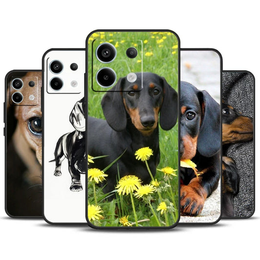 Cute Dachshund Teckel Dackel Dog Case For Redmi Note 13 Pro Plus 9 10 11 12 Pro 9S 10S 11S 12S Cover For Redmi 12 C 10C 13C