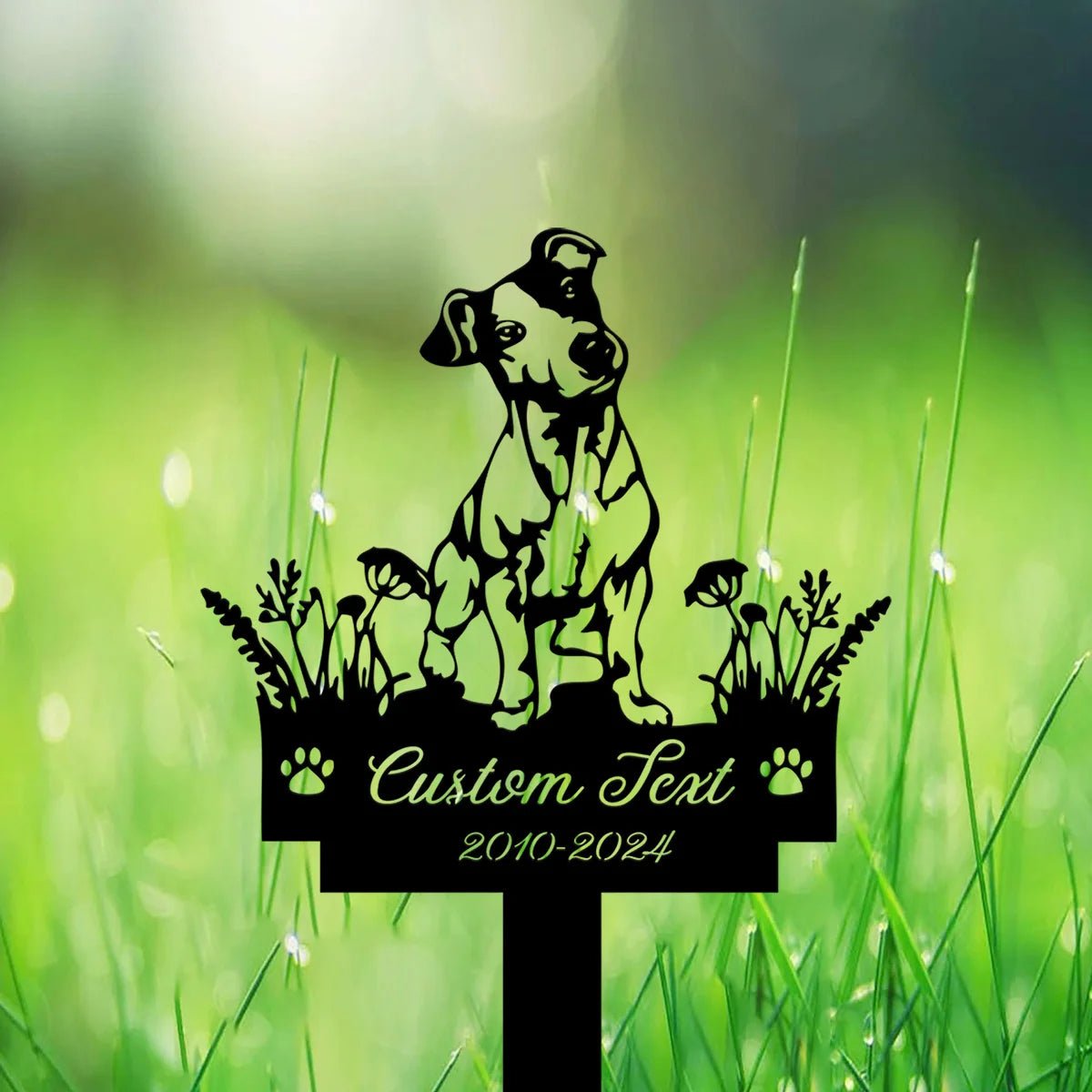 Custom Jack Russell Terrier Dog Memorial Stake, Dog Stake Metal Sign, Personalized Pet Outdoor Stake, Animal Garden Stake - Buy That Thang