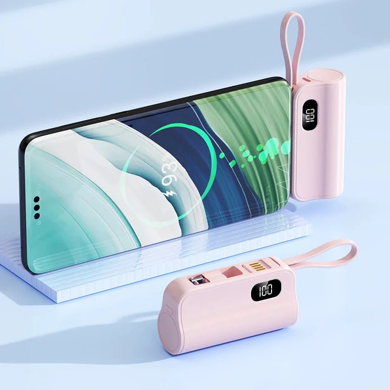 50000mAh Mini Capsule High Capacity Power Bank Portable Wireless Fast Charging External Battery for iPhone Xiaomi Huawei Samsung - Buy That Thang