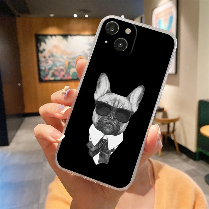 Phone Case For iPhone 16E 15 16 14 13 12 11 Pro Max XS Max 7 8 16 Plus SE2 Soft TPU Clear Cover French Bulldog Dog Pet - Buy That Thang