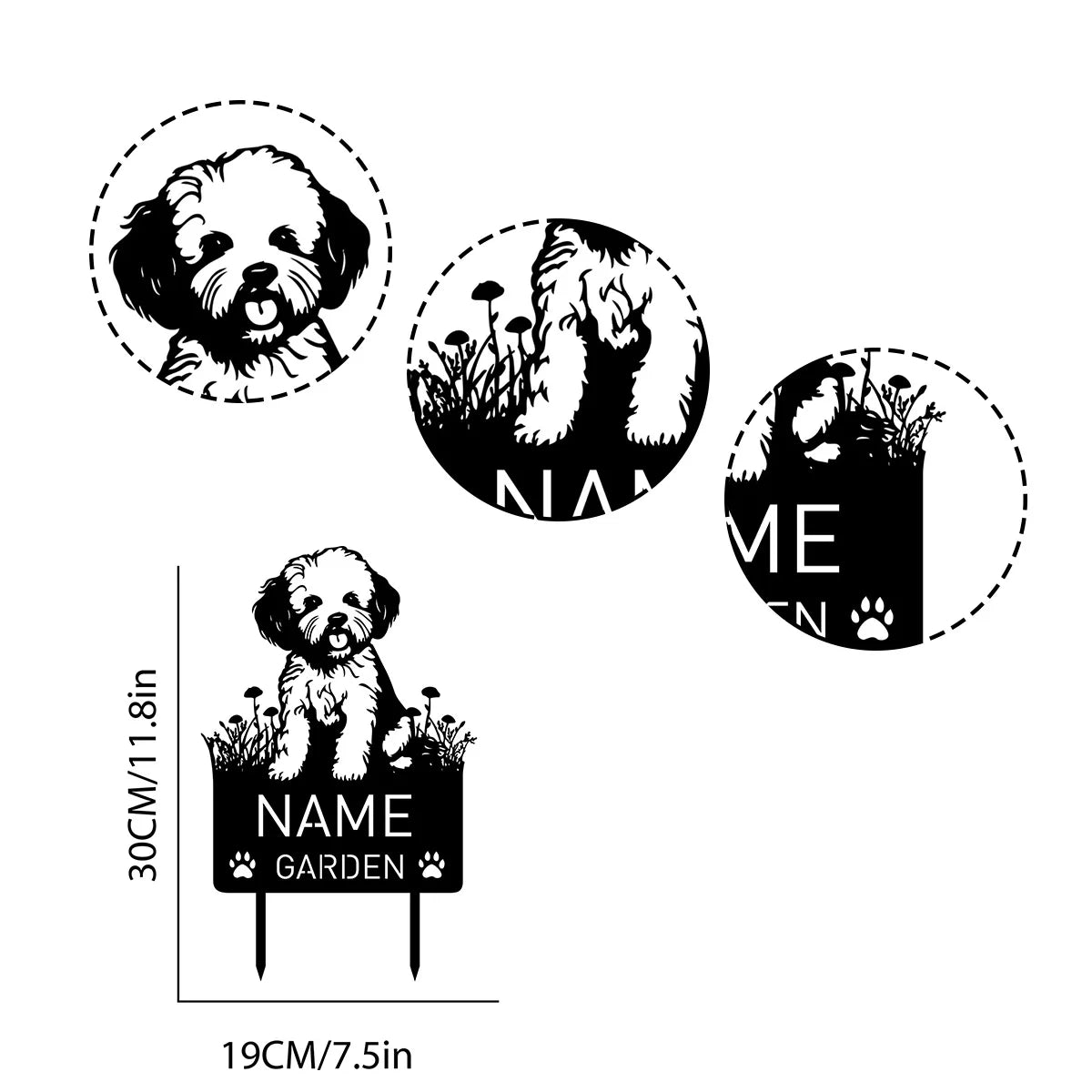 Custom Bichon Frise Dog Metal Memorial Garden Stake Personalized Pet Grave Marker Name Sign Remembrance Stake Decor Sympathy Dog - Buy That Thang