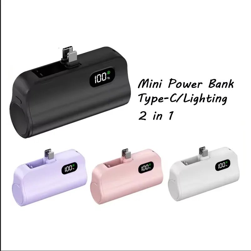 50000mAh Mini Capsule High Capacity Power Bank Portable Wireless Fast Charging External Battery for iPhone Xiaomi Huawei Samsung - Buy That Thang